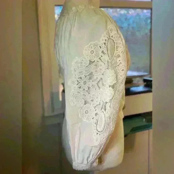 Elie Tahari Whimsical Lace Top 100% Cotton Size Small - Picture 6 of 12